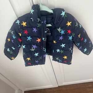 Primary Multicolor Star Kids Puffer Jacket